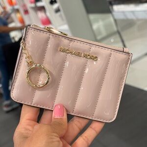Michael Kors Blush Quilted Card Wallet